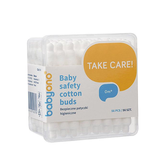 Kosmetiniai vatos pagaliukai BabyOno 56vnt dežutėje