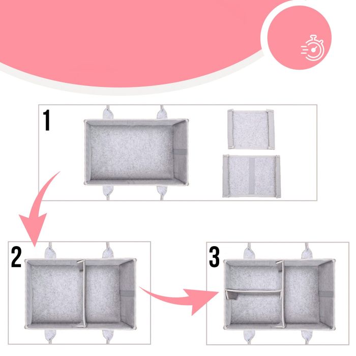 SIPO kūdikio daiktų krepšys veltinis rožinis OF002