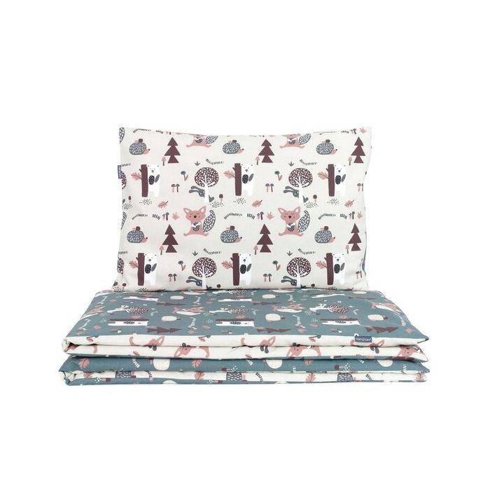 MamoTato patalynė 2 d. 100x135cm, zoo sodas, kreminė, dažyta, Premium