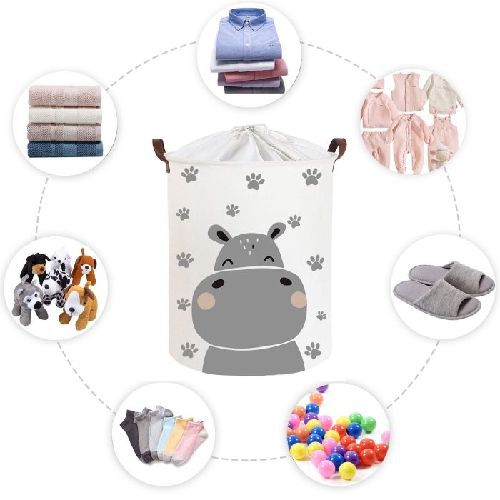 SIPO krepšys žaislams hipopotamas 35x35x45cm SBT43