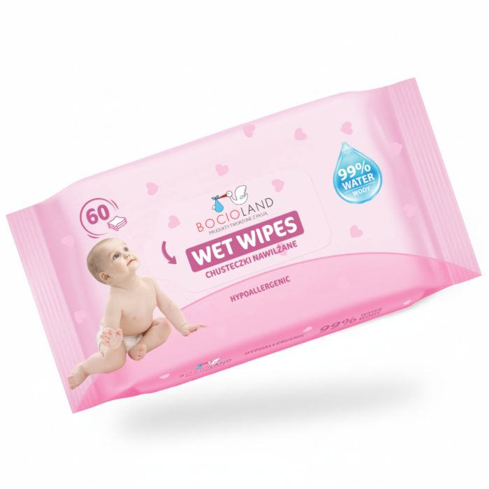 Bocioland drėgnosios servetėlės vandens pagrindu 60 vnt BL153