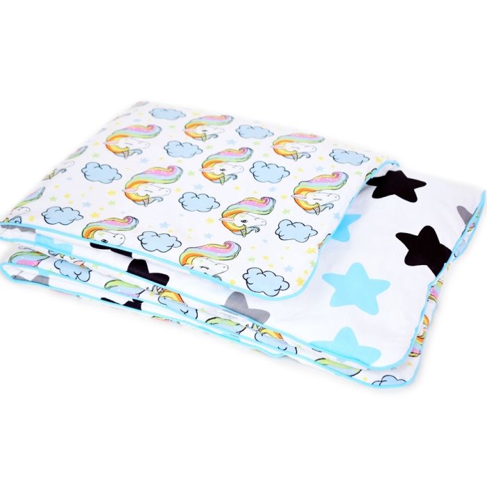 Pagalvė ir užklotas su vienaragiais