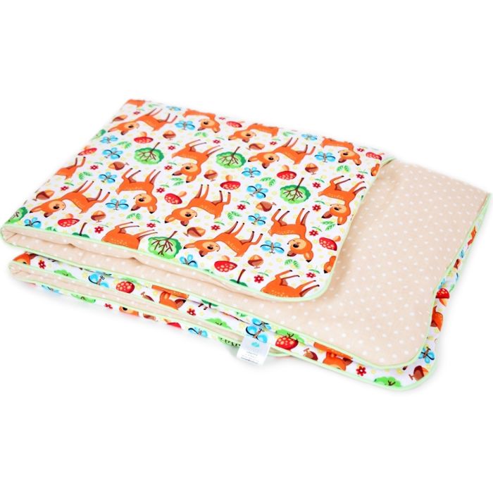 Komplektas vežimėliui "Bembi" pledas 60x75cm ir pagalvė 35x25cm gels.sp.