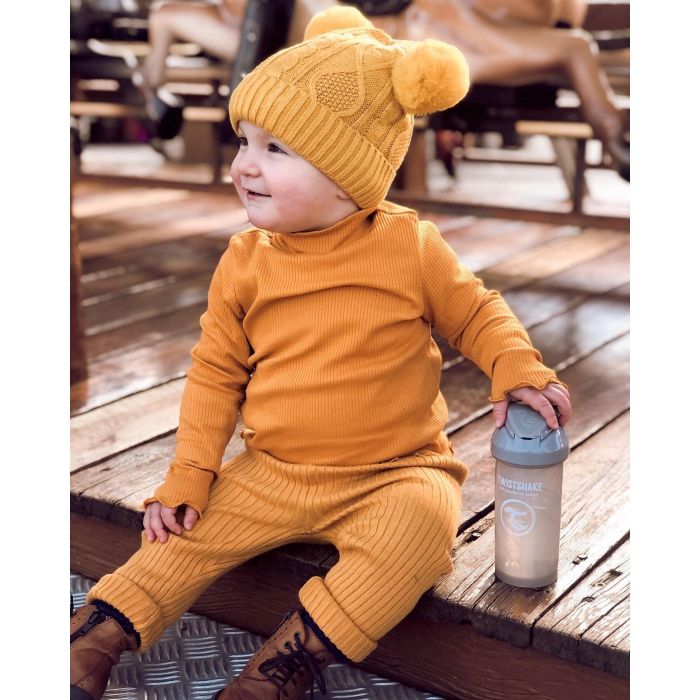 Twistshake buteliukas su šiaudeliu 360 ml nuo 6mėn pilkas 78680