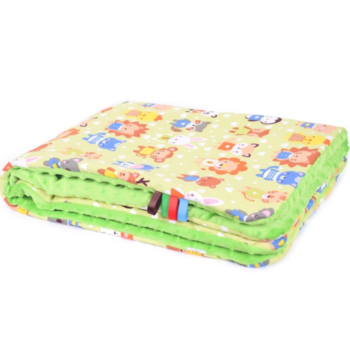 Komplektas "Babies" pledas 100x75cm ir pagalvė 30x40cm žal.sp