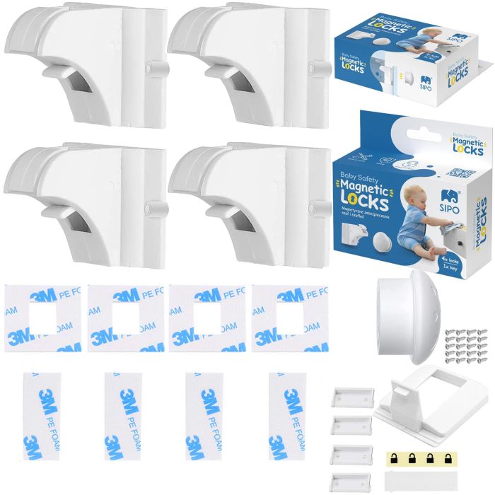 SIPO apsauga stalčiams durelėms magnetinė 4 vnt SBS-M4