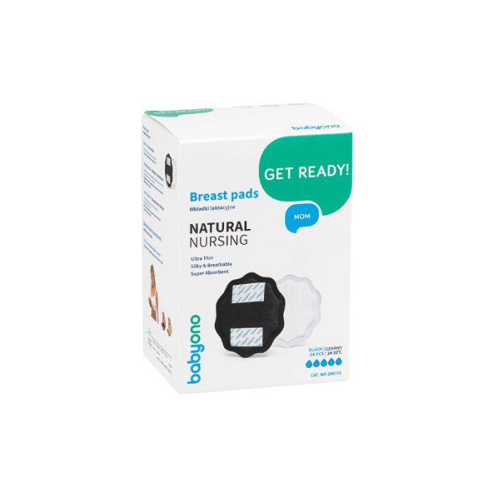 Įklotai laktaciniai į liemenėlę BabyOno 24vnt juodos sp.