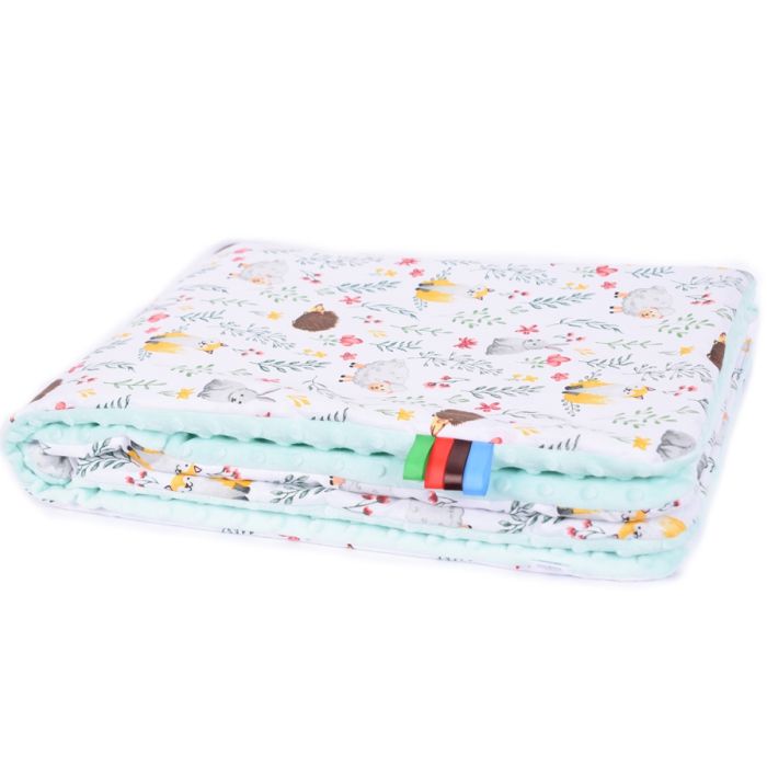 Komplektas "Little Friends" pledas 100x75cm ir pagalvė 30x40cm turk.sp