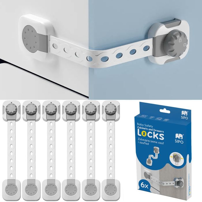 SIPO apsauga smart lock stalčiams durelėms 6 vnt SBS-214