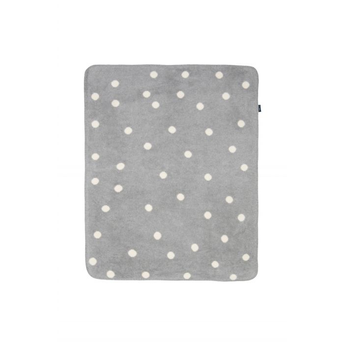 Zaffiro pledas medvilninis, 75x100, pilkas-baltas, taškiukai