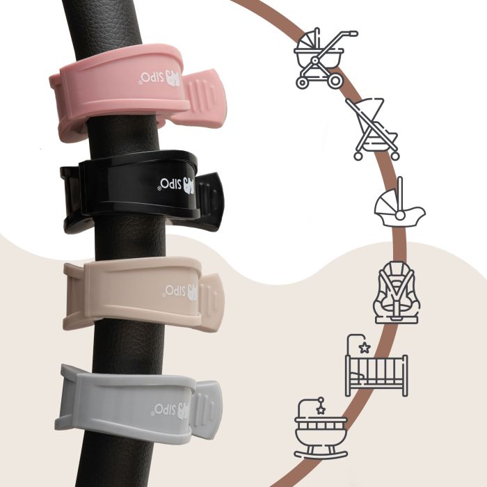 SIPO spaustukai vežimėliams 2vnt juodi SCA-20BL