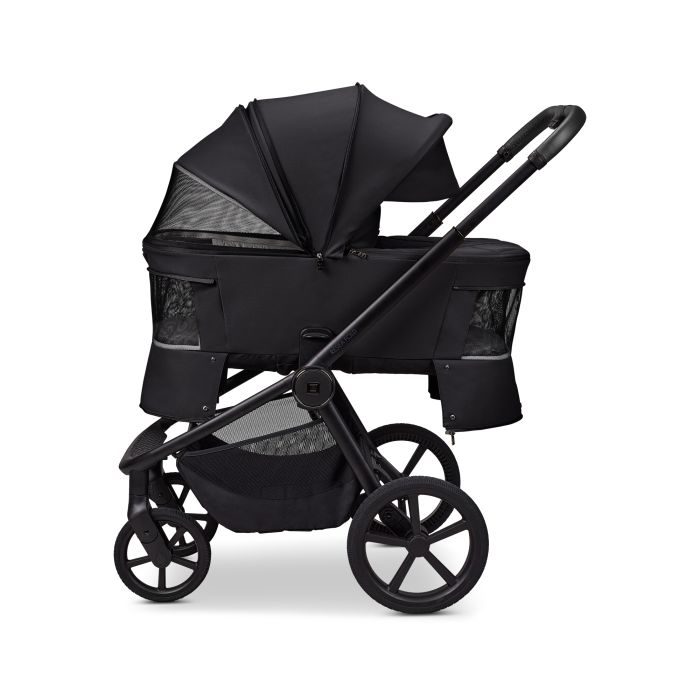 Moon vežimėlis universalus susilankstantis lopšys  2/1 Resea fold juodas