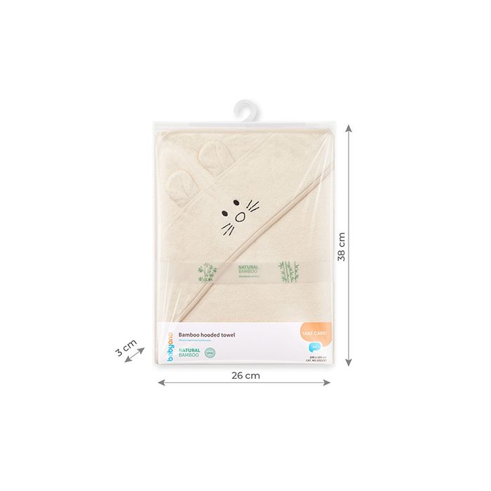 BabyOno rankšluostis su gobtuvu bambukinis 100x100 kreminis 1553/07
