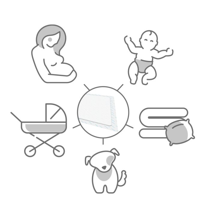 Babyono kūdikio pervystymo paklotai 12vnt 60x90 509/12