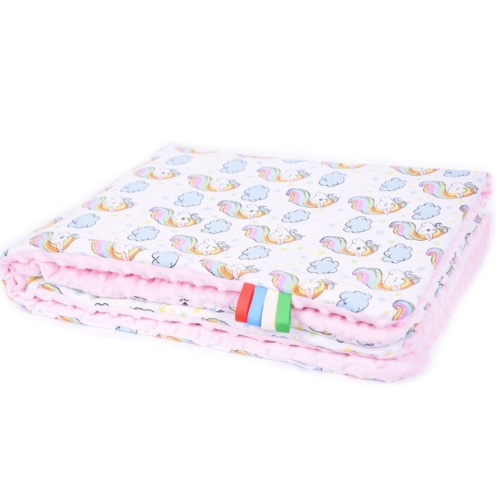 Komplektas "Fantasia" pledas 100x75cm ir pagalvė 30x40cm roz.sp