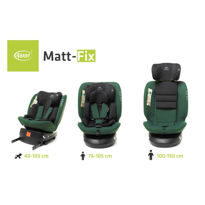 4Baby autokėdutė MATT-FIX 40-150CM I-SIZE žalia