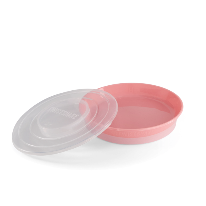 Twistshake lėkštutė su dangteliu rožinė 78159