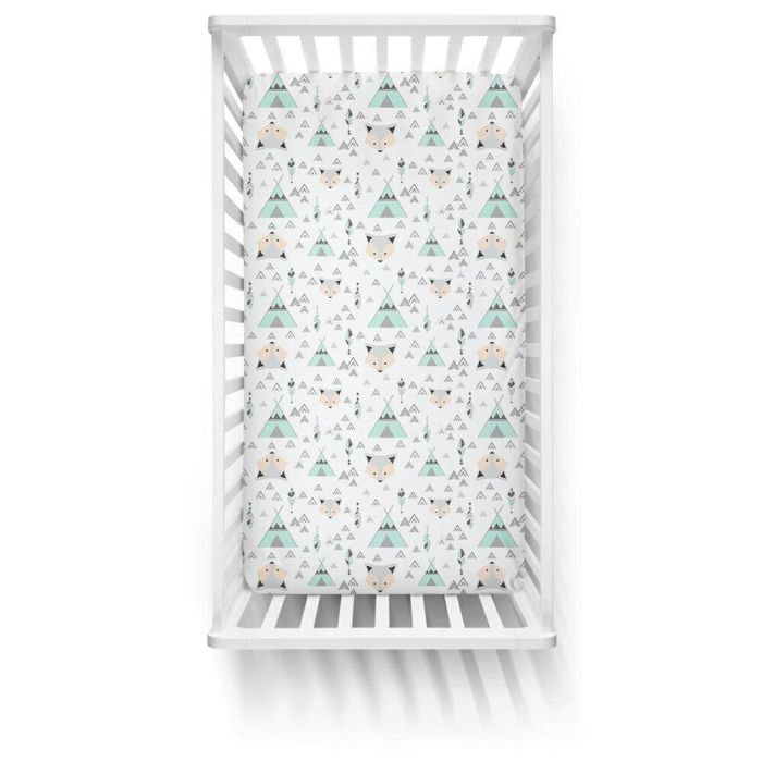 Ankras paklodė  su guma 120x60 lapė mėtinė