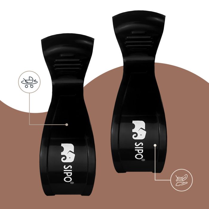 SIPO spaustukai vežimėliams 2vnt juodi SCA-20BL