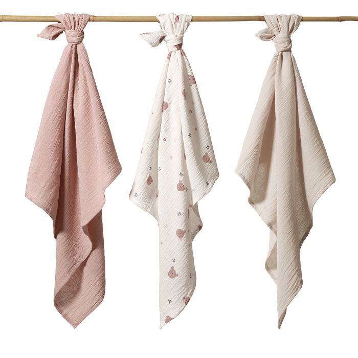 BabyOno vystyklai medvilniniai 3 vnt kreminis 828/03