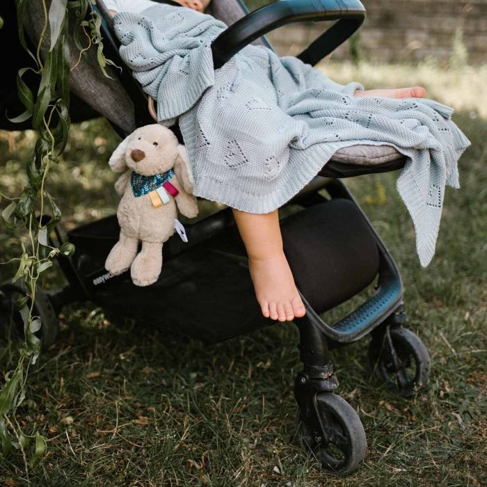 Babyono pledas megztas bambukinis mėlynas 1478/02