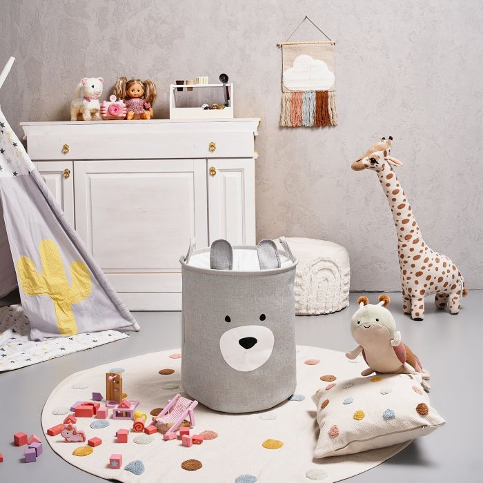 SIPO krepšys žaislams premium meška pilkas 40x40x50cm XB03