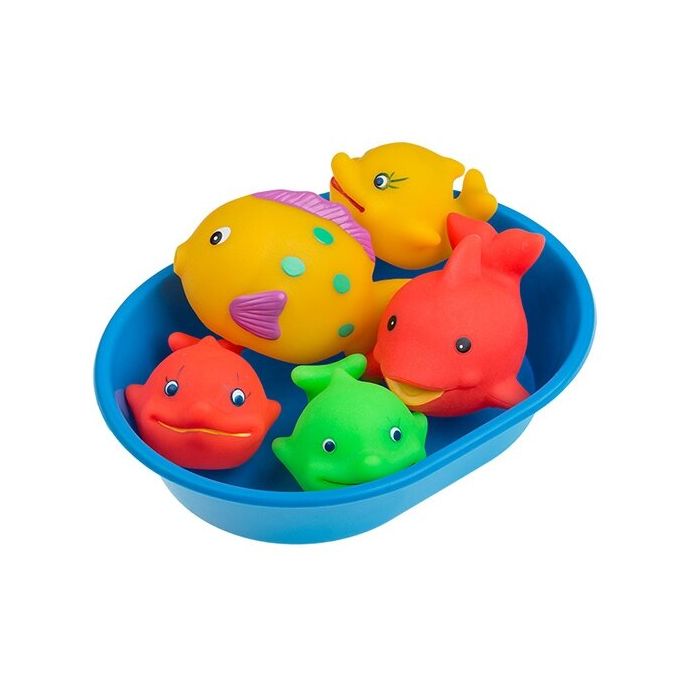 Tullo vonios žaislas jūrų gyvūnai indelyje 5 vnt., 5-9 cm, 125