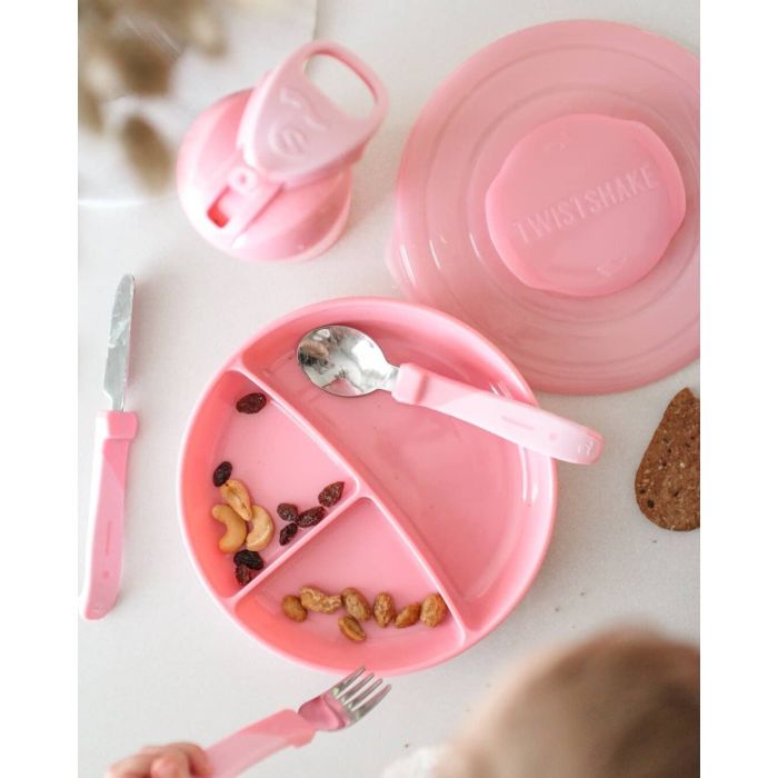 Twistshake lėkštė su skyreliais rožinė 78169