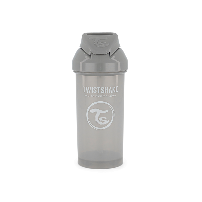Twistshake buteliukas su šiaudeliu 360 ml nuo 6mėn pilkas 78680