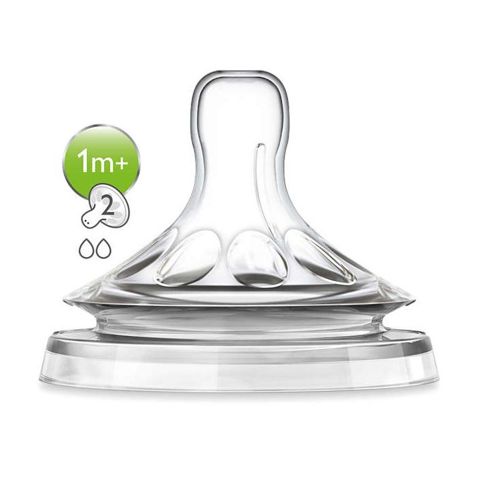 Žindukai AVENT "Natural" 1m+ lėtos tekmės