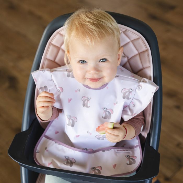 Babyono prijuostė neperšlampama su kišene nuo 6 mėn triušis rožinis 1641/03