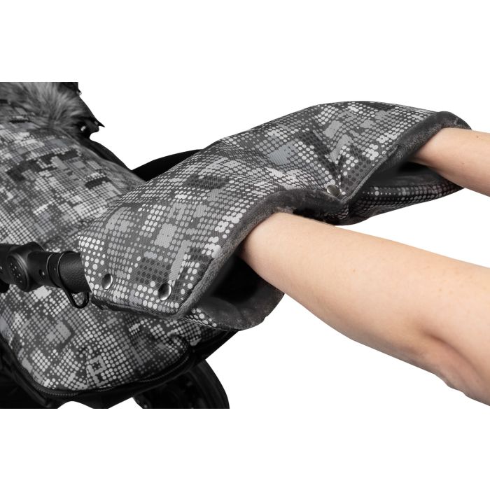 Sensillo pirštinė vežimėliui tamsiai pilka taškiukai 8521