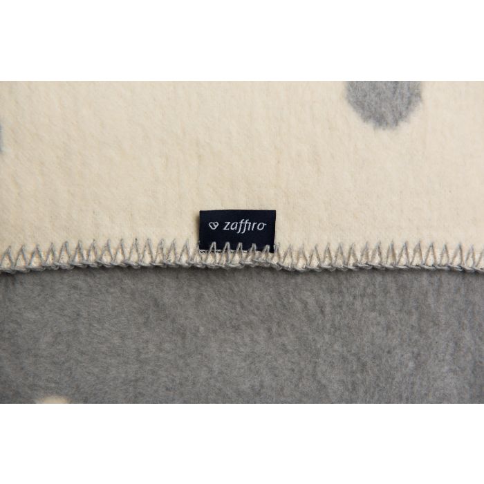 Zaffiro pledas medvilninis, 75x100, pilkas-baltas, taškiukai