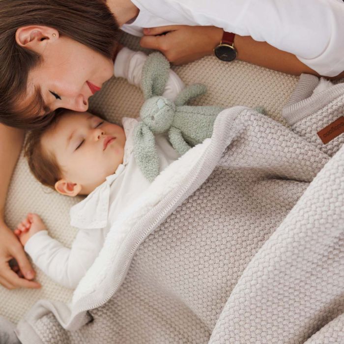 Babyono pledas medvilninis su flisu eglutė pilkas 1658