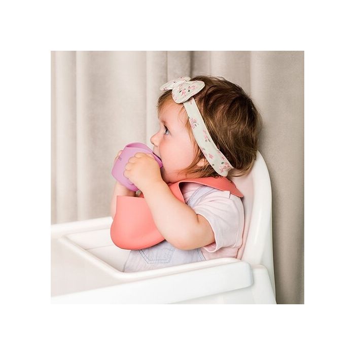 Babyono ergonomiškas mokomasis puodelis rožinis 1463/04