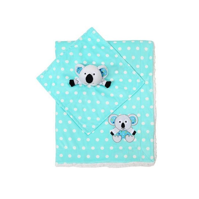 Babyono dvipusis pledas mėlyna koala su mygduku, 1412/03