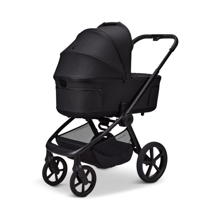 Moon vežimėlis universalus susilankstantis lopšys  2/1 Resea fold juodas