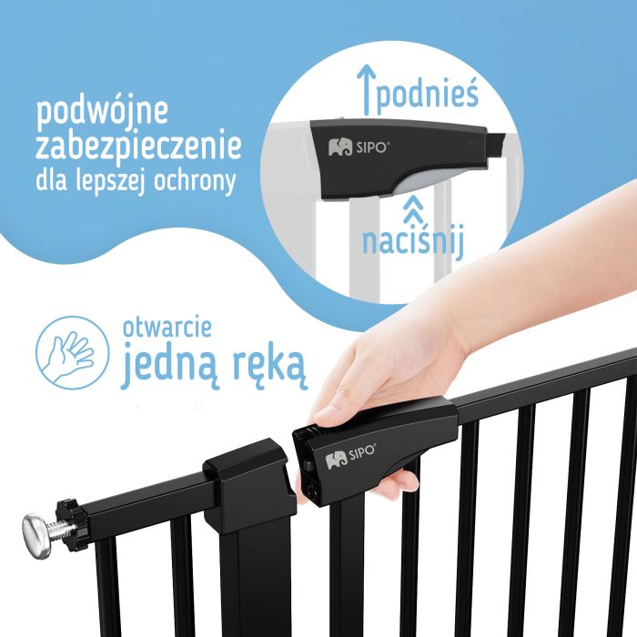 SIPO apsauginiai varteliai vaikui juodi SBS-SG02