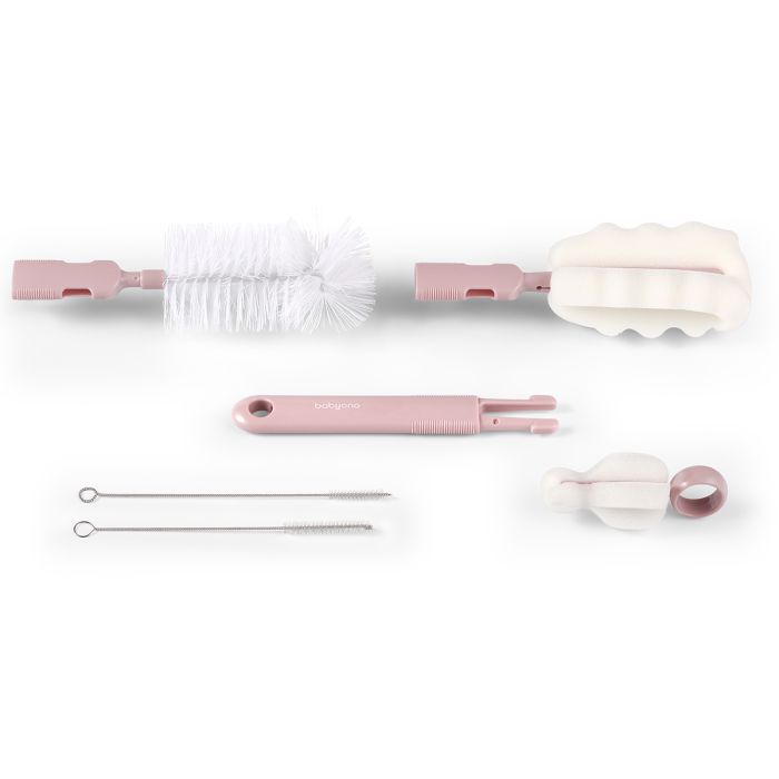 BabyOno šepetys buteliukų ir čiulptukų rožinė 735/05