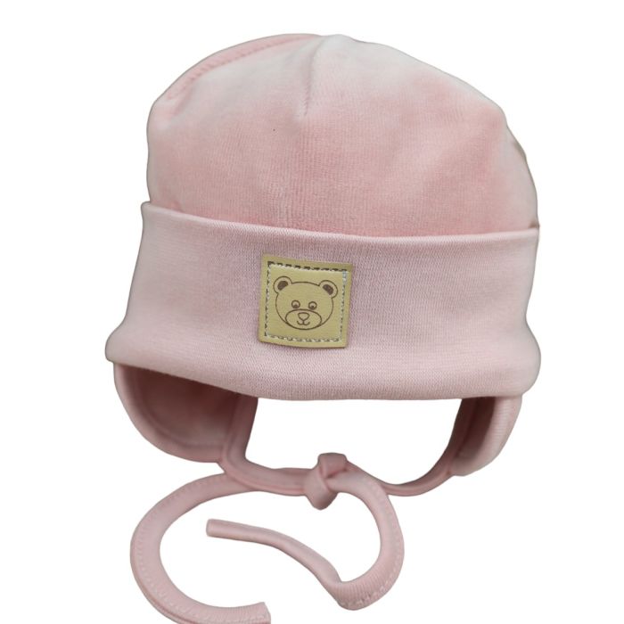 Kepurytė kūdikiui "Velour" - Powder pink