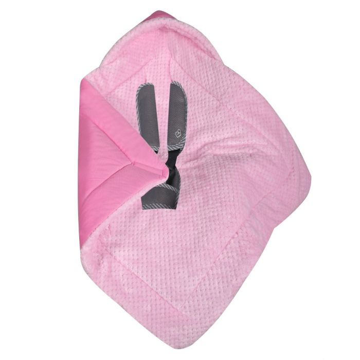 Pledas - vokelis automobilinei kėdutei "WARM VELVET" 80x80 cm rožinis