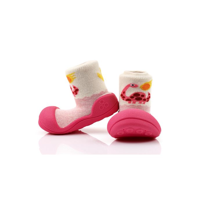 Pirmieji batukai kūdikiams Attipas "DINO fuchsia" 