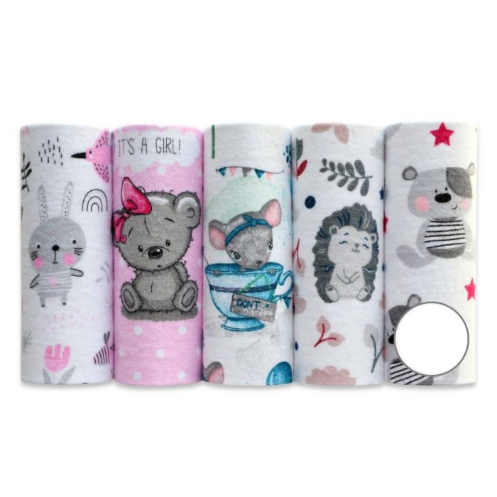 Flanelinių vystyklų rinkinys kūdikiams "GIRL" 