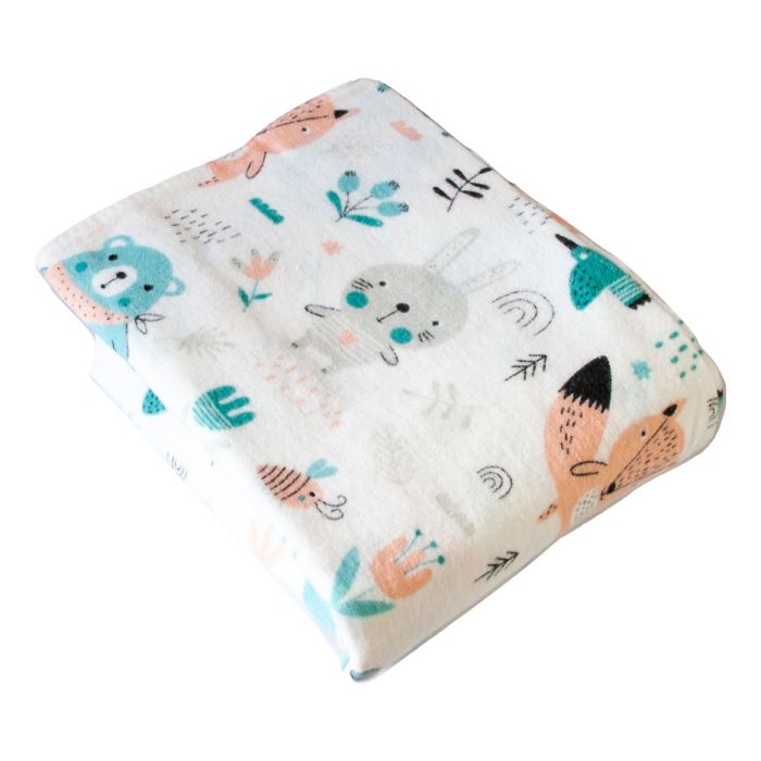 Flanelinis vystyklas kūdikiui "Forest" 70x80cm mėtinis 1vnt.