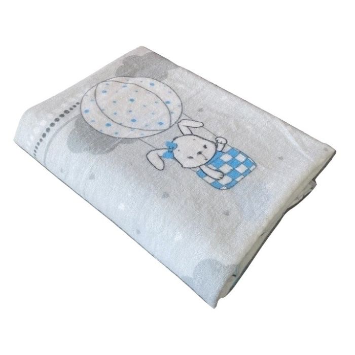 Flanelinis vystyklas kūdikiui "Bunny & Balloons" 70x80cm 1vnt.