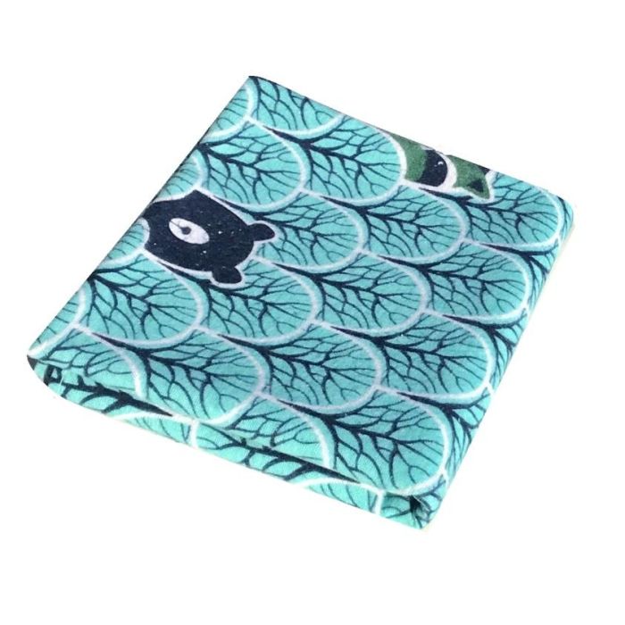 Flanelinis vystyklas su piešinukais 70x80cm žalsvas