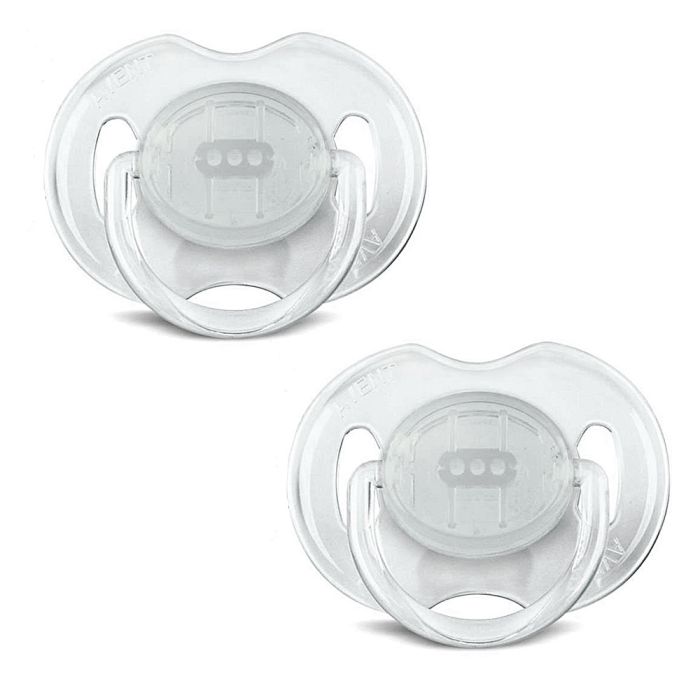 Čiulptukai AVENT "Translucent" ortodontinis 0-6m baltos sp. 2vnt