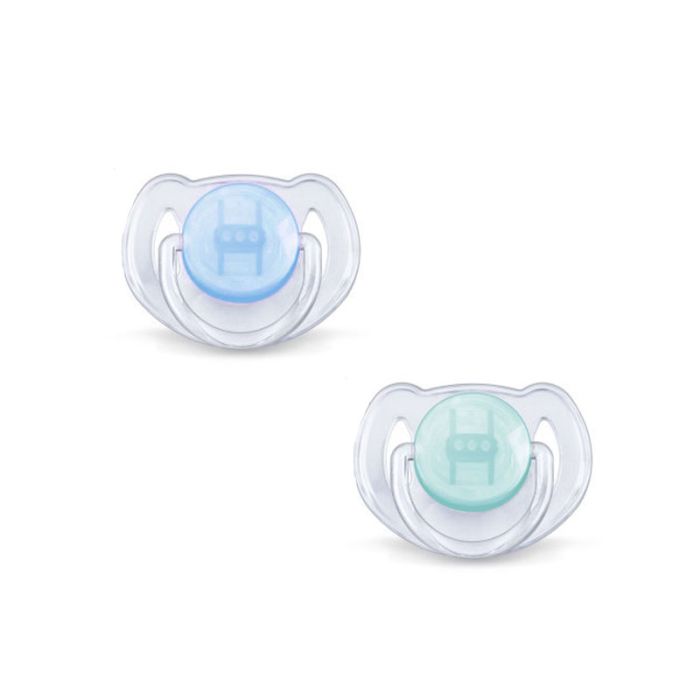 Čiulptukai AVENT "Translucent" ortodontinis 6-18m mėl-turk.sp. 2vnt