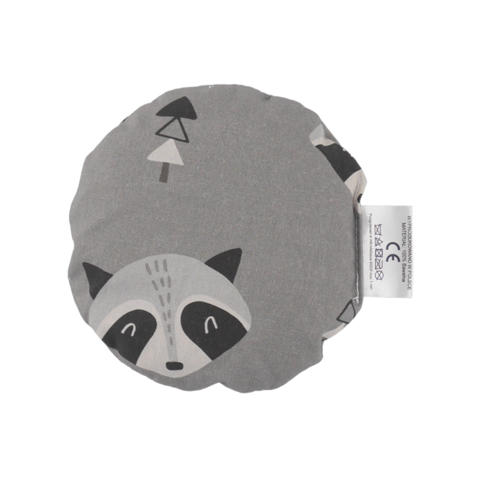 Bocioland vyšnių kauliukų pagalvėlė balta, meškėnas, BL60