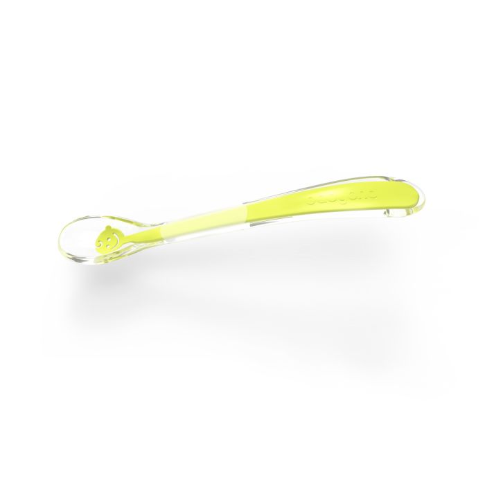 Babyono silikoninis šaukštas kūdikiui, žalias